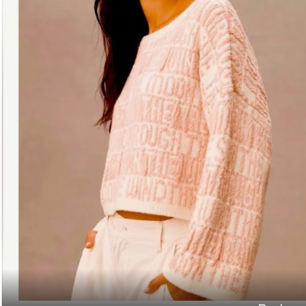 Anthropologie cropped Late Summer Flowers sweater